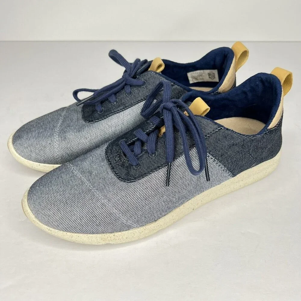 TOMS Cabrillo Women’s Size 8.5 Comfortable Blue on Blue Casual Lace-Up Shoes